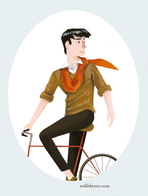 Teen French boy on bike Erick Krenz